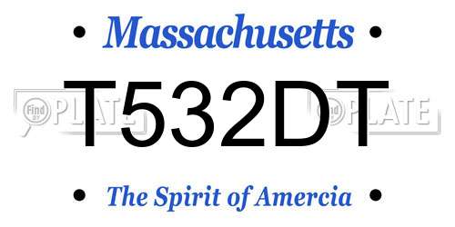 T532DT Massachusetts License Plate