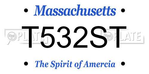 T532ST Massachusetts License Plate