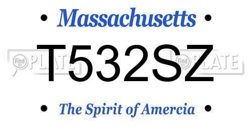 T532SZ Massachusetts License Plate
