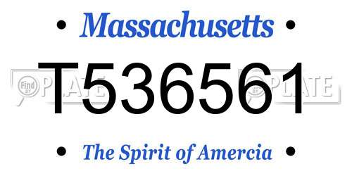 T536561 Massachusetts License Plate