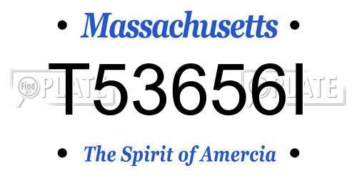 T53656I Massachusetts License Plate