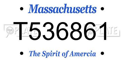 T536861 Massachusetts License Plate