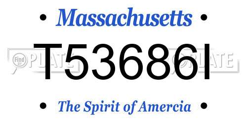 T53686I Massachusetts License Plate