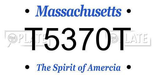 T5370T Massachusetts License Plate