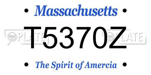 T5370Z Massachusetts License Plate