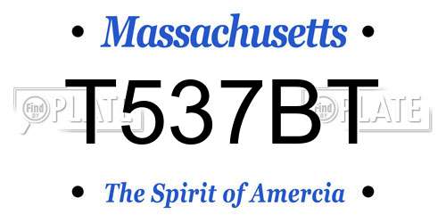 T537BT Massachusetts License Plate