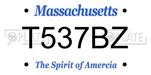 T537BZ Massachusetts License Plate