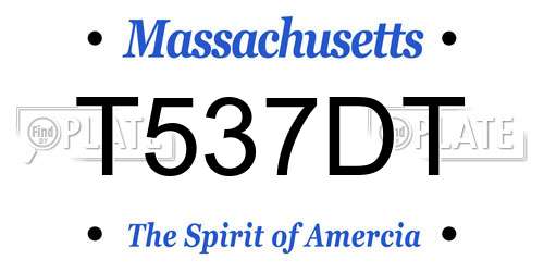 T537DT Massachusetts License Plate