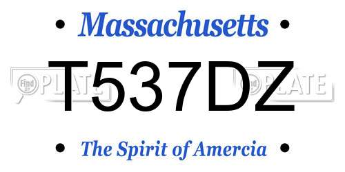 T537DZ Massachusetts License Plate