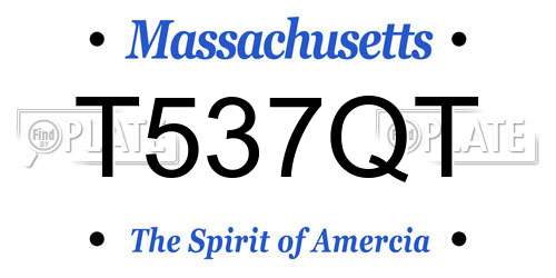 T537QT Massachusetts License Plate