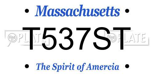 T537ST Massachusetts License Plate