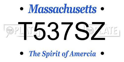 T537SZ Massachusetts License Plate