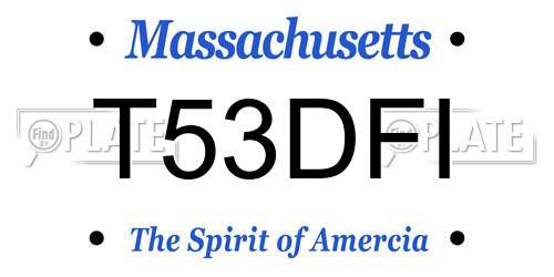 T53DFI Massachusetts License Plate
