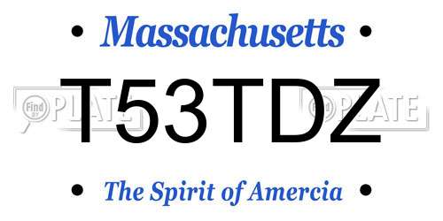 T53TDZ Massachusetts License Plate