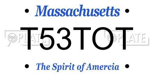 T53TOT Massachusetts License Plate