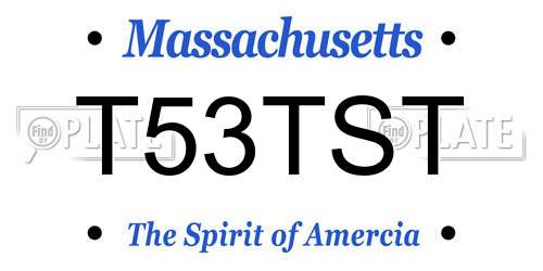 T53TST Massachusetts License Plate