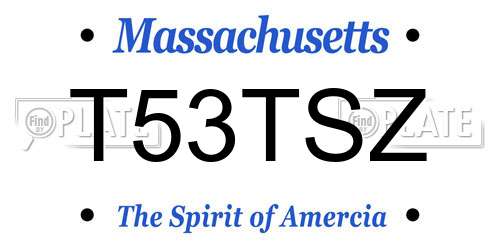 T53TSZ Massachusetts License Plate