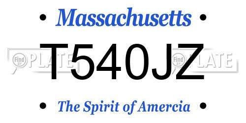 T540JZ Massachusetts License Plate