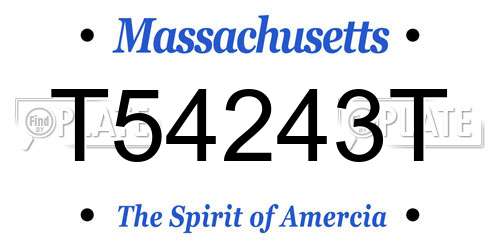 T54243T Massachusetts License Plate