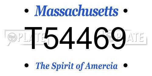 T54469 Massachusetts License Plate