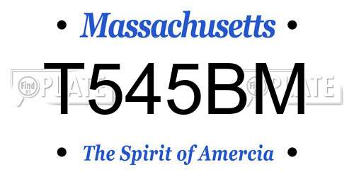 T545BM Massachusetts License Plate