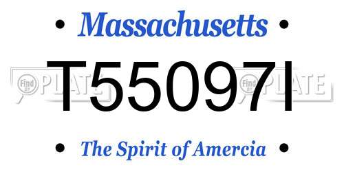 T55097I Massachusetts License Plate