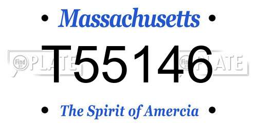 T55146 Massachusetts License Plate