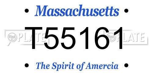 T55161 Massachusetts License Plate