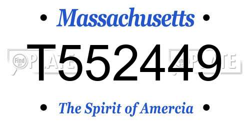T552449 Massachusetts License Plate
