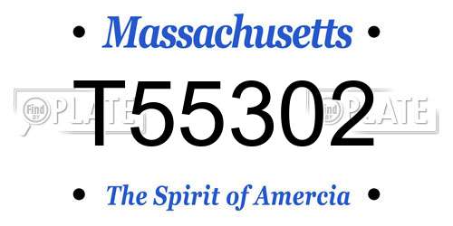 T55302 Massachusetts License Plate