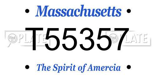 T55357 Massachusetts License Plate