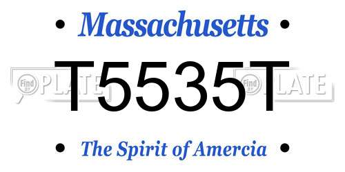 T5535T Massachusetts License Plate