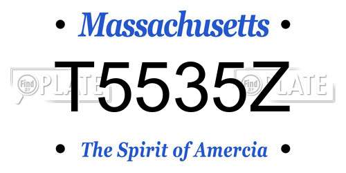 T5535Z Massachusetts License Plate