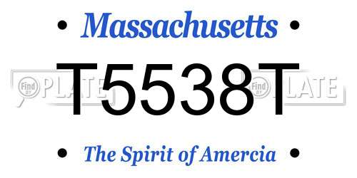 T5538T Massachusetts License Plate
