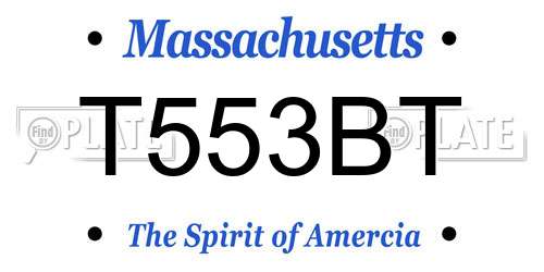 T553BT Massachusetts License Plate
