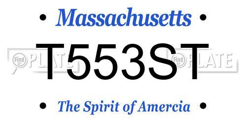 T553ST Massachusetts License Plate
