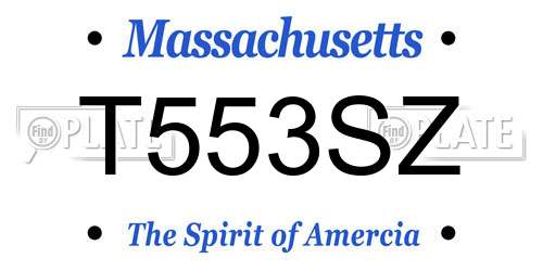T553SZ Massachusetts License Plate