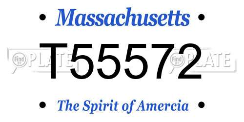 T55572 Massachusetts License Plate