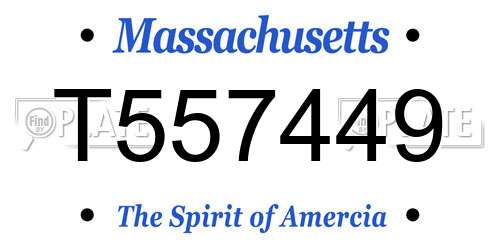 T557449 Massachusetts License Plate