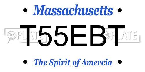 T55EBT Massachusetts License Plate