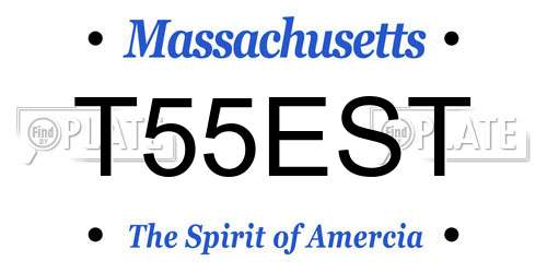 T55EST Massachusetts License Plate