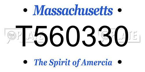 T560330 Massachusetts License Plate