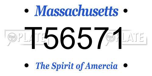 T56571 Massachusetts License Plate