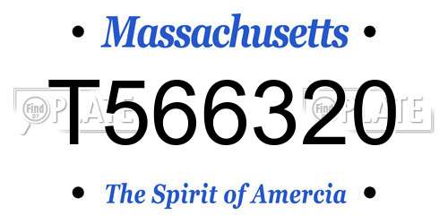 T566320 Massachusetts License Plate