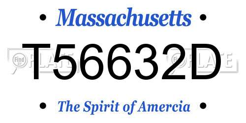 T56632D Massachusetts License Plate