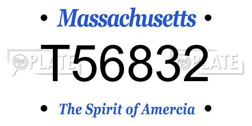 T56832 Massachusetts License Plate