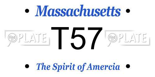 T57 Massachusetts License Plate