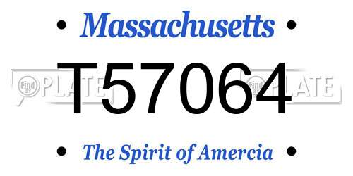 T57064 Massachusetts License Plate