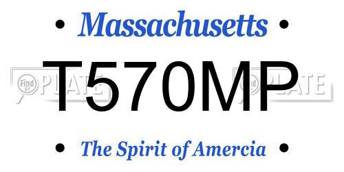 T570MP Massachusetts License Plate