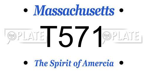 T571 Massachusetts License Plate
